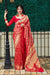 Banarasi Silk Designer Red Color Saree - PAAIE