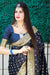 Banarasi Silk Designer Navy Blue Color Saree - PAAIE