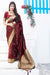 Banarasi Silk Designer Dark Maroon Color Saree - PAAIE