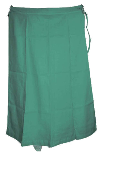 Free Size Readymade Petticoats in Green Color (Cotton) - PAAIE