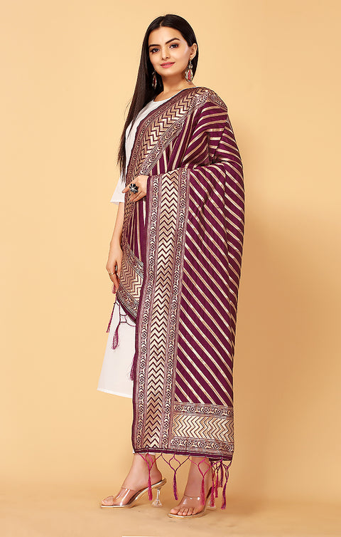 Fashionable Women's Wine Dupatta/Chunni For Casual, Party (D8)