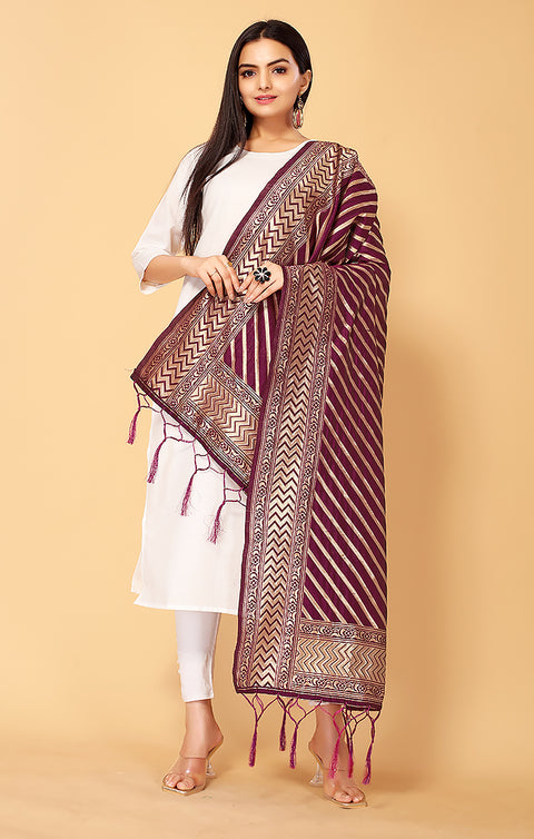 Fashionable Women's Wine Dupatta/Chunni For Casual, Party (D8)
