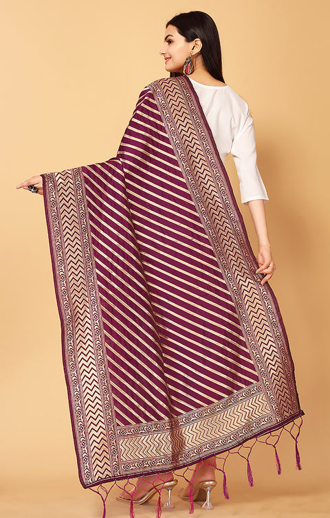 Fashionable Women's Wine Dupatta/Chunni For Casual, Party (D8)