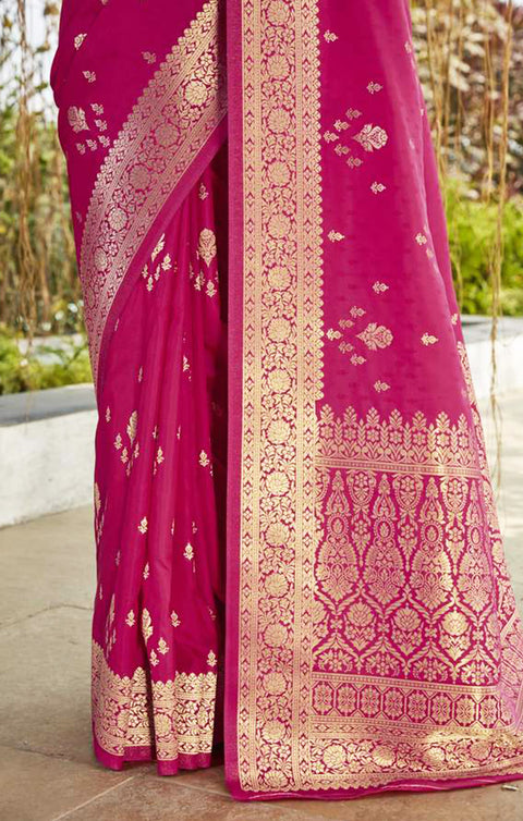 Super Soft Banarasi Silk in Pink color - PAAIE