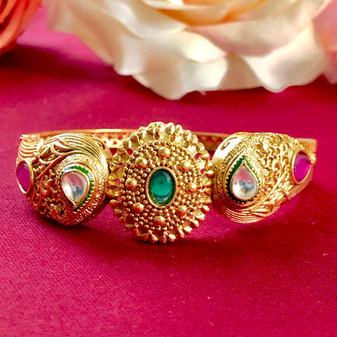 Gold Plated Openable Semi-Precious Stone Bracelet (Design 48) - PAAIE