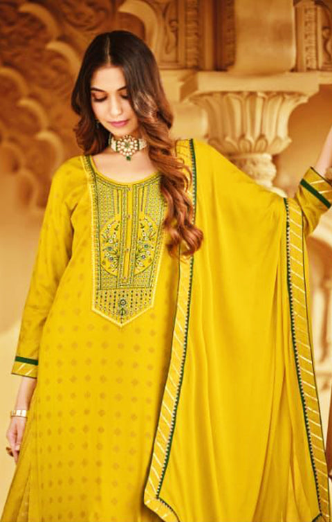 Vibrant Yellow Color Designer Suit with Dupatta In Modern Style (K430)