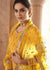 Designer Golden Mustard Benarasi Silk Mirror Embroidery & Stones Work Lehenga Wedding Wear(D132)