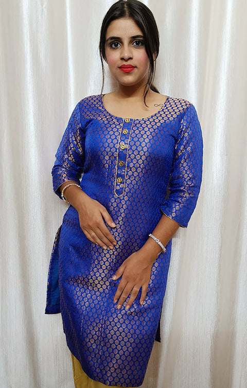 Designer Royal Blue Color Indian Ethnic Kurti For Casual & Party Wear (K702)