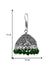 Leafy Designer Jhumki with Hook and Green beads - PAAIE