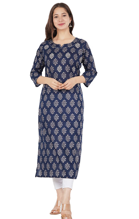 Preferable Blue Color Indian Ethnic Kurti For Casual Wear (K407)