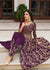 Purple Colored Heavy Floral and Leaf Pattern Embroidered Stitched Anarkali Pant Suit (D868)