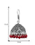 Leafy Designer Jhumki with Hook and Red beads - PAAIE