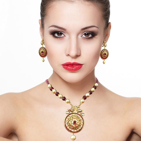 Gold Plated Bridal Premium Kundan Set (Design 75) - PAAIE