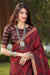 Banarasi Silk Satin Designer Mehroon Color Saree