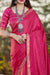 Banarasi Silk Satin Designer Pink Saree