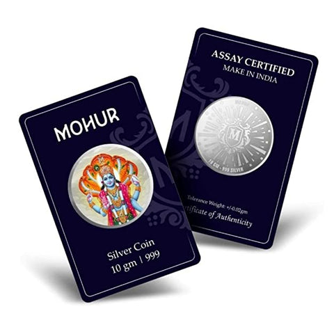 999 Pure Silver Guru Vishnu Ji 10 Grams Coin (Design 34)
