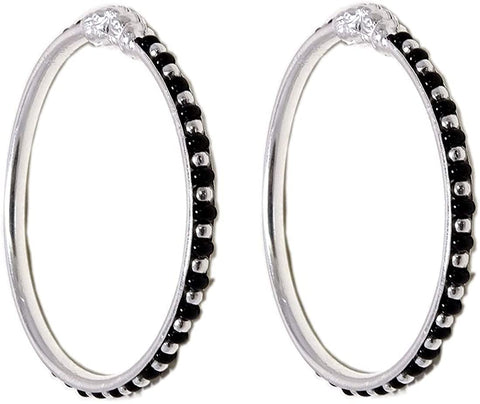 925 Black beaded Silver Bangle Set For 3 To 4 Years  Kids (Design 2) - PAAIE