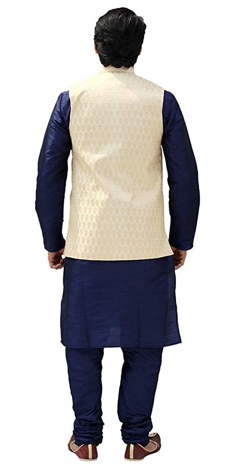 Designer Silk Kurta Pajama with Waist Coat (D10) - PAAIE