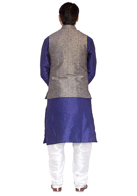 Designer Silk Kurta Pajama with Waist Coat (D31) - PAAIE
