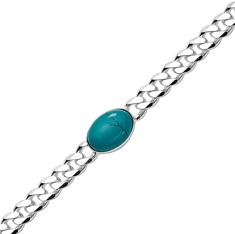 925 Mens Chain Silver Bracelet - 8 Inches (Design 16) - PAAIE