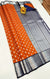 Designer Orange/Navy Blue Pure Zari And Kanchi Semi Fancy Silk Sarees (D530)
