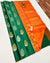 Designer Green/Orange Pure Zari And Kanchipuram Pure Soft Silk Sarees (D532)