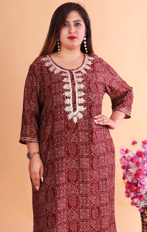 Ravishing Maroon Color Indian Suit with Plazzo For Casual Wear (K537)