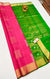 Designer Pink/Green Pure Zari And Kanchipuram Pure Soft Silk Sarees (D544)