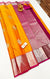 Designer Orange/Magenta Pure Zari And Kanchipuram 100% Pure Fancy Silk Saree (D562)