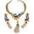 Gold Plated Designer Peacock Necklace Set - PAAIE