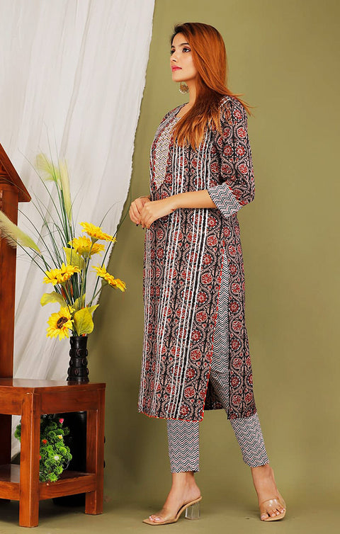 Exceptional Gray Designer Kurti with Pant For Ethnic Wear (K336) - PAAIE