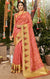 Designer Golden/Pink Organza Printed Saree for Casual Wear (D456)