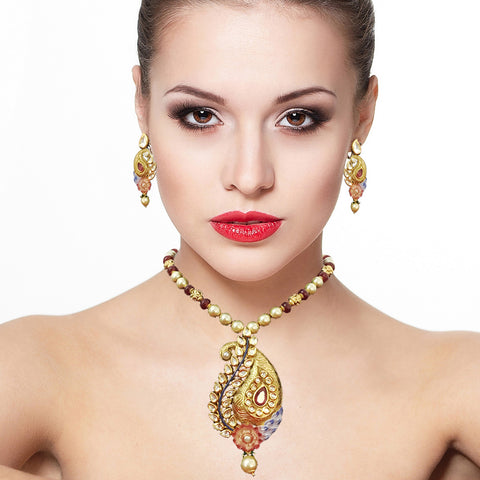 Gold Plated Bridal Premium Kundan Set (Design 78) - PAAIE