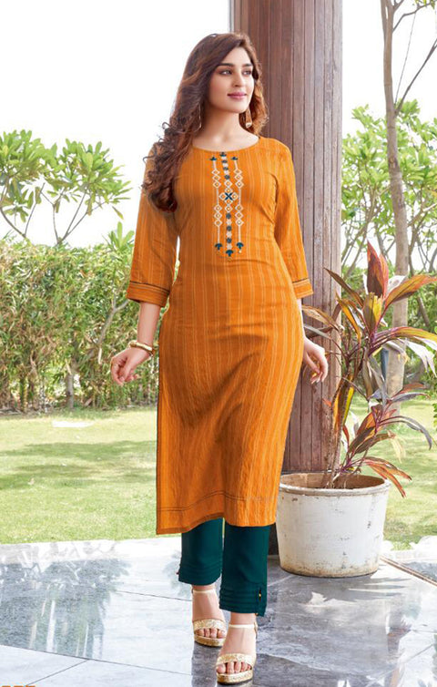 Enchanting Yellow Designer Kurti with Pant For Casual and Ethnic Wear (K209) - PAAIE
