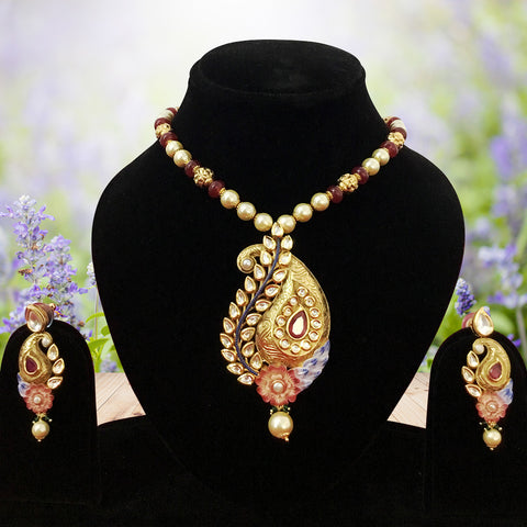 Gold Plated Bridal Premium Kundan Set (Design 78) - PAAIE