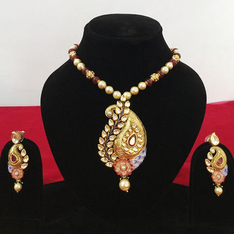 Gold Plated Bridal Premium Kundan Set (Design 78) - PAAIE