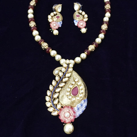 Gold Plated Bridal Premium Kundan Set (Design 78) - PAAIE