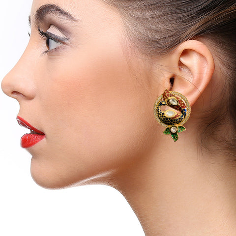 Kundan Gold Plated Studs (Design 40) - PAAIE