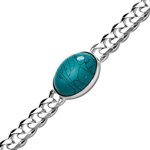 925 Mens Chain Silver Bracelet  - 8 Inches  (Design 17) - PAAIE