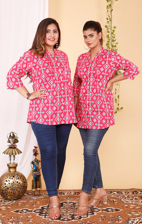 Designer Pink Color Indian Ethnic Kurti For Casual Wear (K668)
