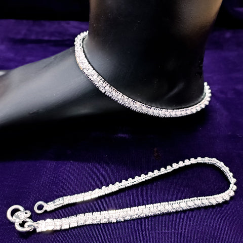 Silver Anklet 10 inches (Set of 2) - Design 66 - PAAIE