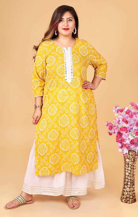 Designer Yellow Color Indian Ethnic Kurti For Casual Wear (K673)