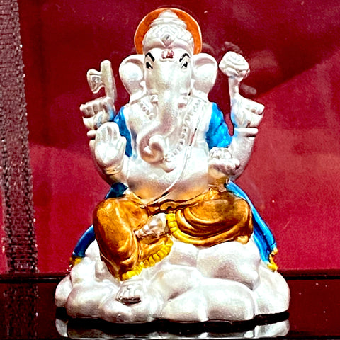 999 Pure Silver Ganesha Idol Sitting - PAAIE