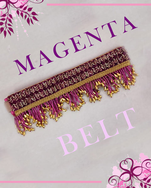 Magenta Color Kamarband Bridal Belt / Sari Belt For Women With Embroidery (B6)
