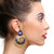 Designer Azure Blue Semi-Circle Golden Earrings - PAAIE