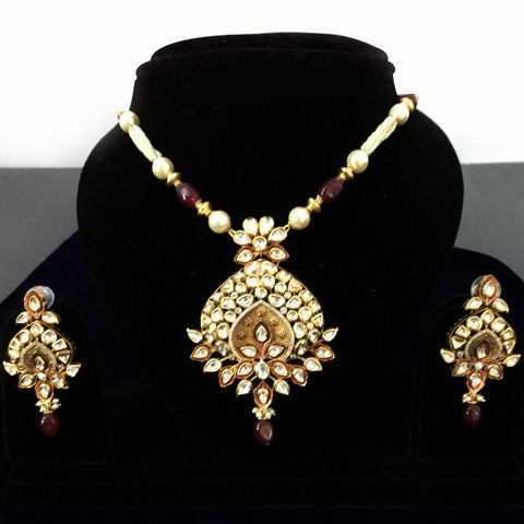 Gold Plated Bridal Premium Kundan Set (Design 76) - PAAIE