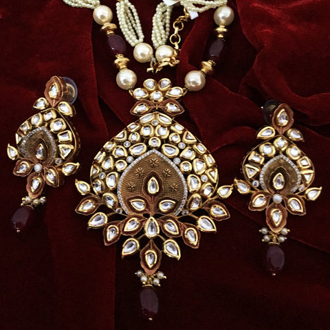 Gold Plated Bridal Premium Kundan Set (Design 76) - PAAIE