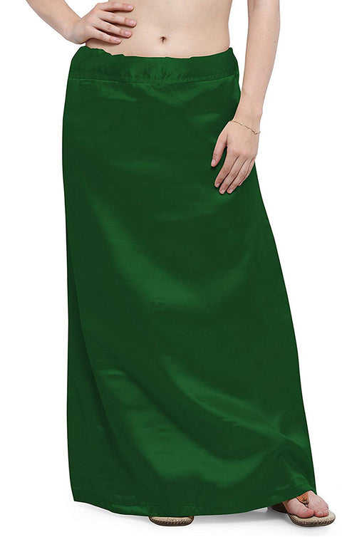 Readymade Satin Petticoats in Dark Green Color (P16)