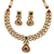 Gold Plated Semi-precious Ruby and Emerald Double Line Kundan Set - PAAIE