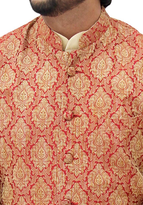Designer Silk Kurta Pajama with Waist Coat (D24) - PAAIE